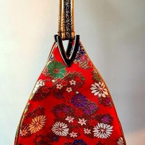 Red and Green Floral Clutch